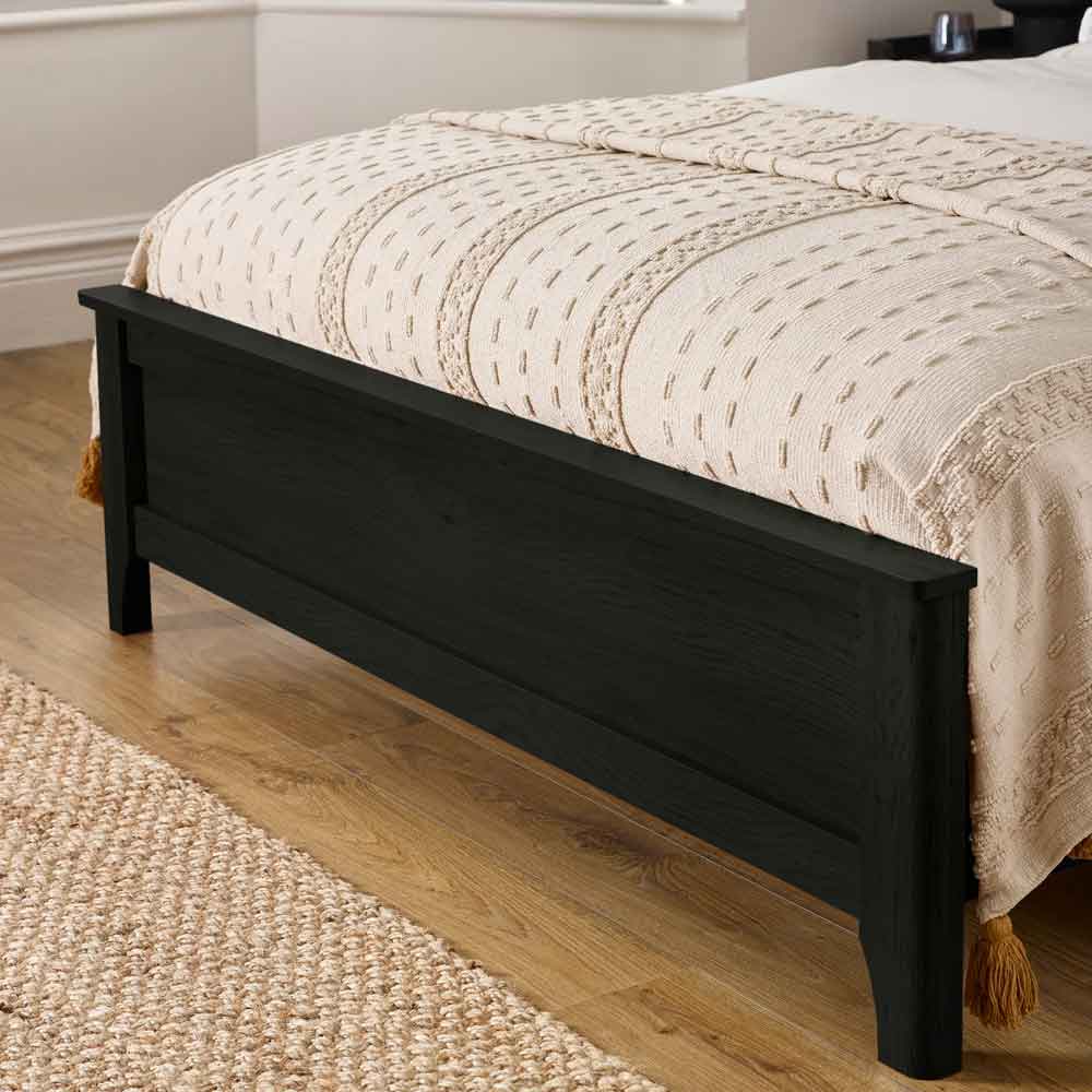 Sumter Wooden Double Bed in Black Ash