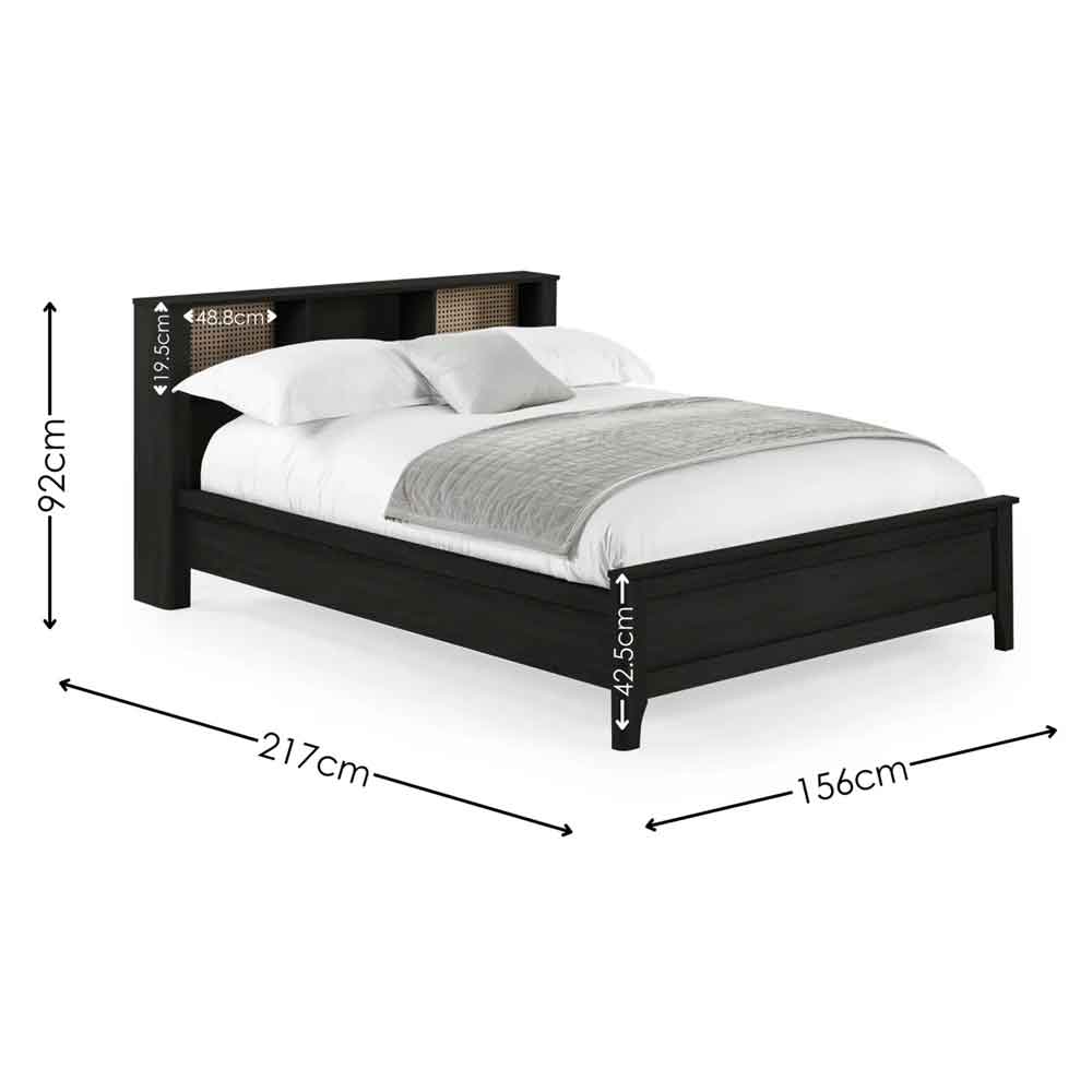 Sumter Wooden Double Bed in Black Ash