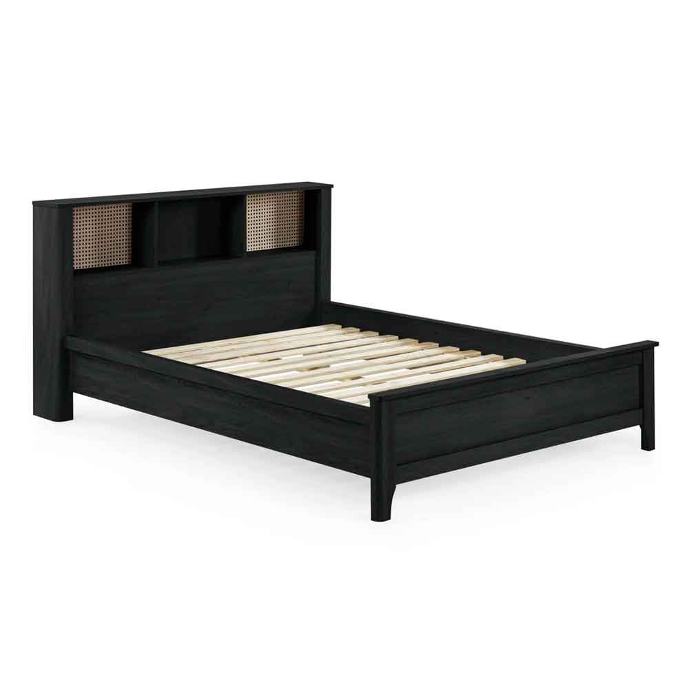 Sumter Wooden King Size Bed in Black Ash