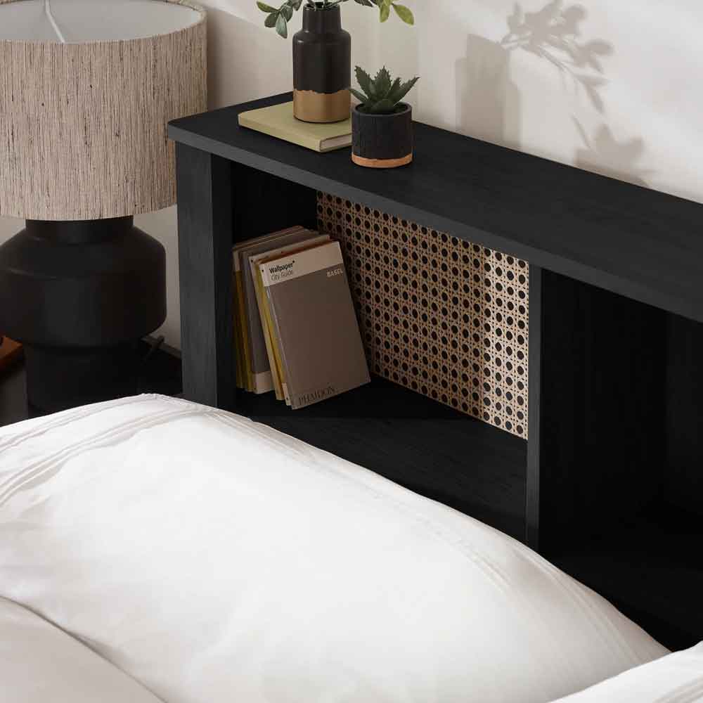 Sumter Wooden King Size Bed in Black Ash