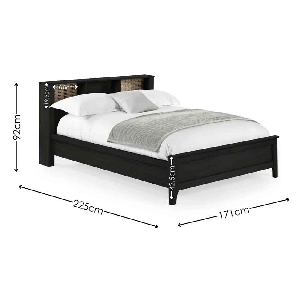 Sumter Wooden King Size Bed in Black Ash