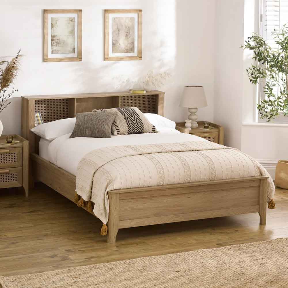 Sumter Wooden King Size Bed in Brown