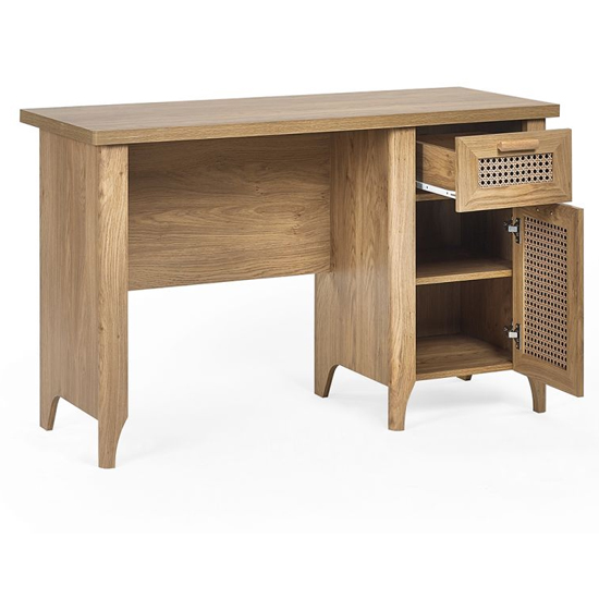 Sumter Wooden Laptop Desk With 1 Door 1 Drawer In Oak