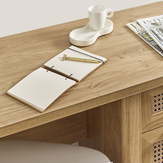 Sumter Wooden Laptop Desk With 1 Door 1 Drawer In Oak