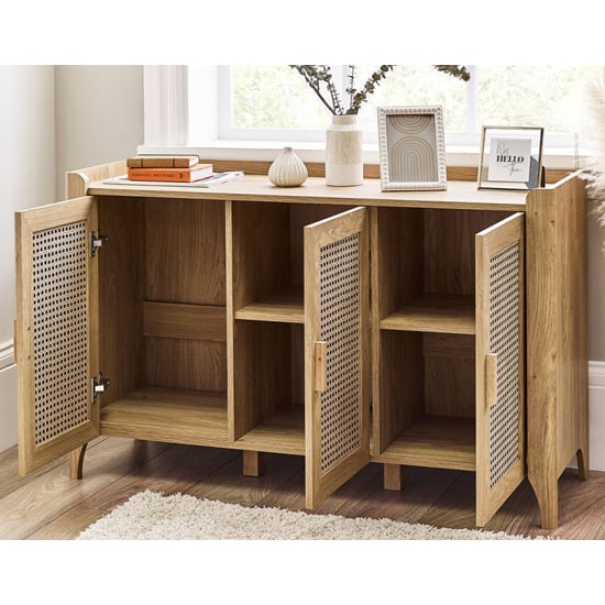 Sumter Wooden Sideboard With 3 Doors In Oak