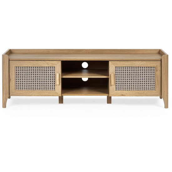 Sumter Wooden TV Stand With 2 Doors In Oak