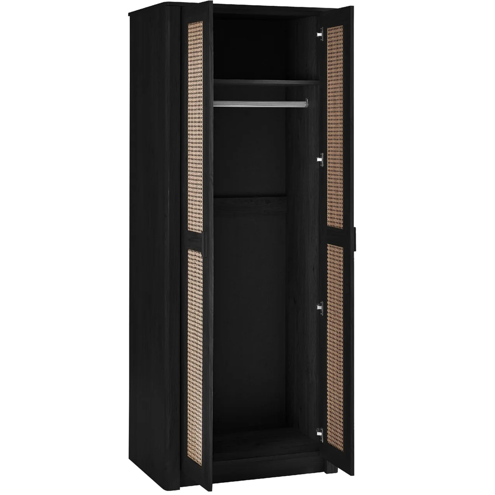 Sumter Wooden Wardrobe With 2 Doors - Black