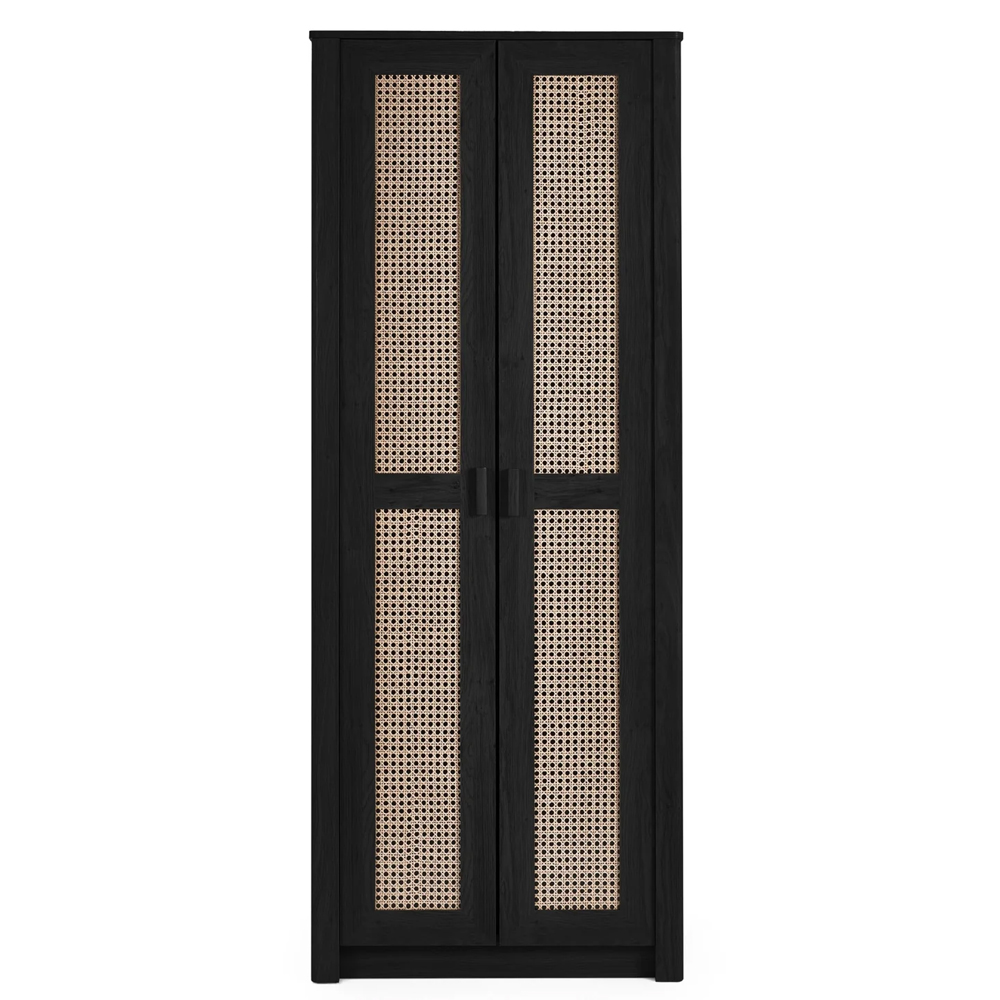 Sumter Wooden Wardrobe With 2 Doors - Black