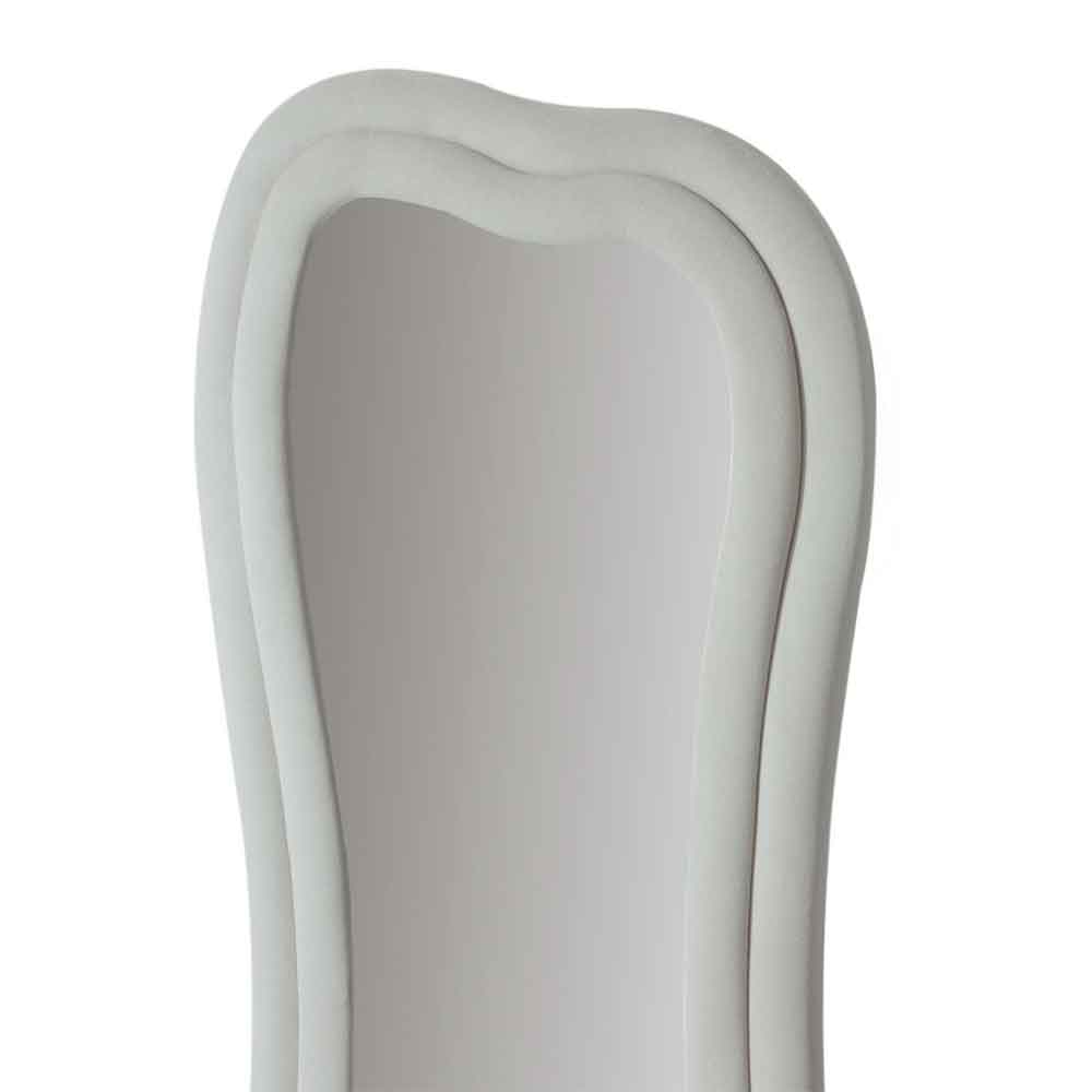 Sun Glass Cheval Mirror with Cream Wooden Frame