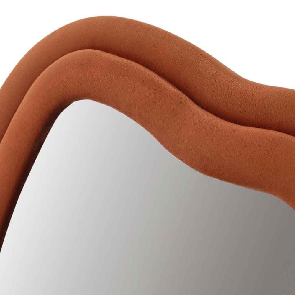 Sun Glass Cheval Mirror with Tile Red Wooden Frame