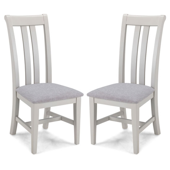 Read more about Sunburst grey fabric dining chairs in a pair with wooden frame