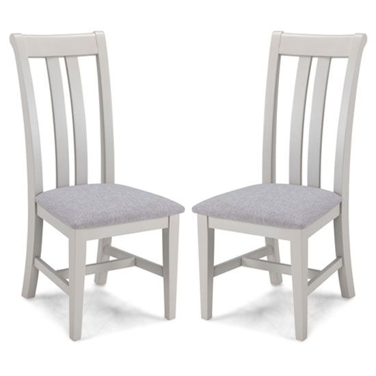 Sunburst Grey Fabric Dining Chairs In A Pair With Wooden Frame thumbnail