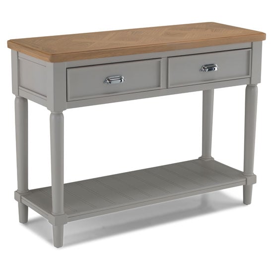 Sunburst Wooden Console Table In Grey And Solid Oak Furniture in Fashion