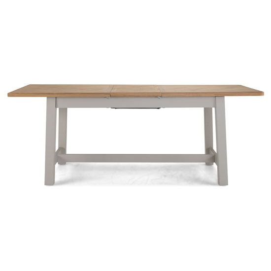 Sunburst Wooden Extending Dining Table In Grey And Solid Oak_2