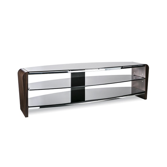 Finchley Medium Wooden TV Stand In Black With Black Glass_2
