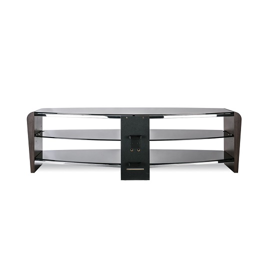 Finchley Medium Wooden TV Stand In Black With Black Glass_4
