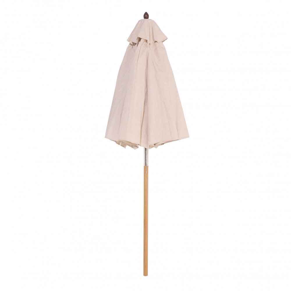 Serenity Polyester Fabric 2.5m Parasol with Wooden Pole in Natural