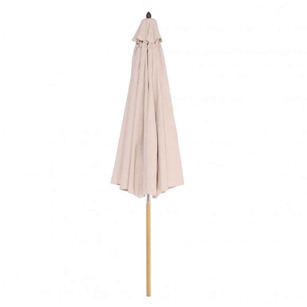 Serenity Polyester Fabric 2.7m Parasol with Wooden Pole in Natural