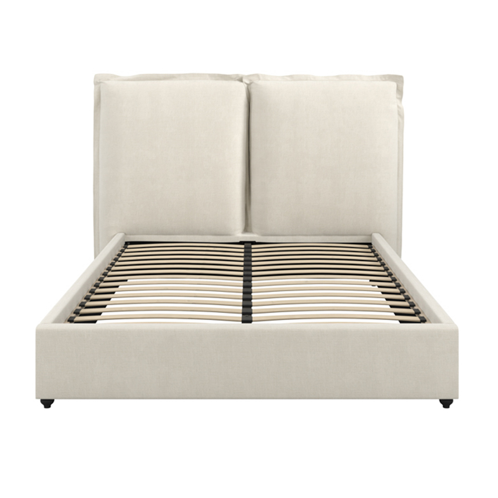 Suquamish Fabric Double Bed - Ivory