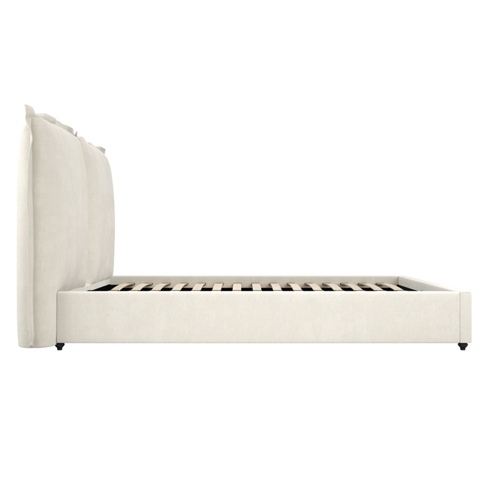 Suquamish Fabric Double Bed - Ivory