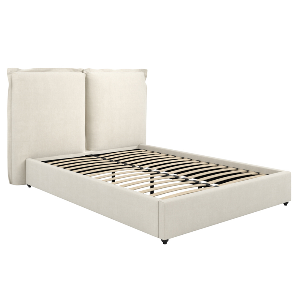 Suquamish Fabric King Size Bed - Ivory