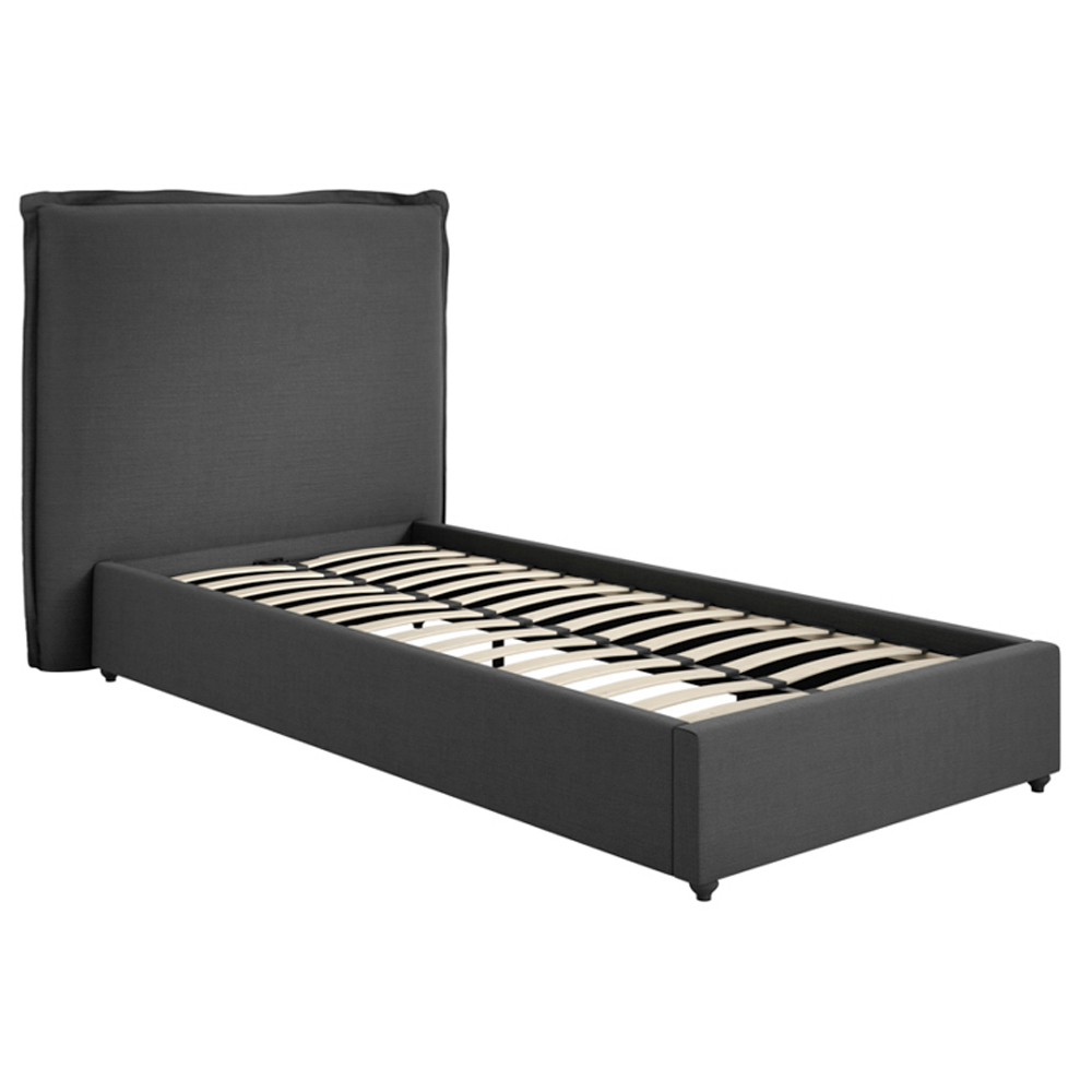 Suquamish Fabric Single Bed - Deep Grey