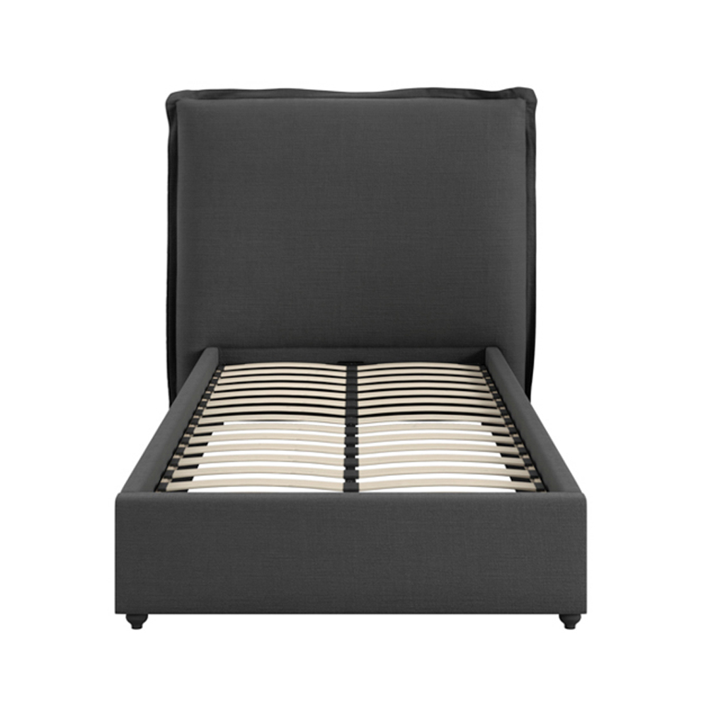 Suquamish Fabric Single Bed - Deep Grey