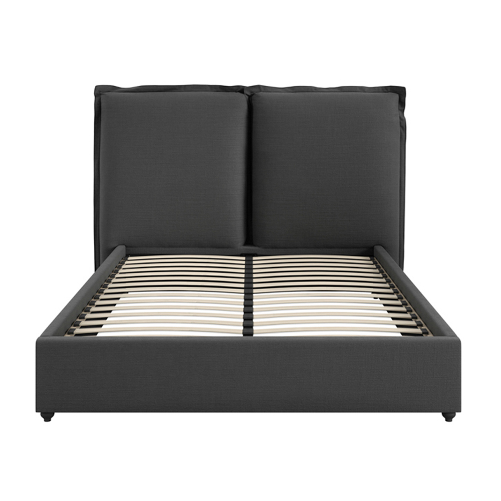 Suquamish Fabric Super King Size Bed - Deep Grey