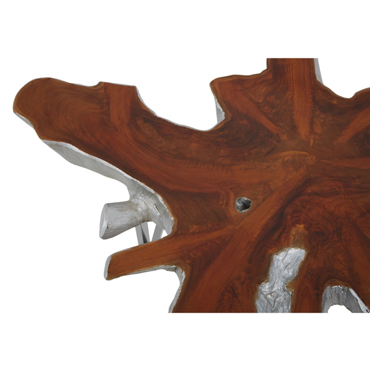 Praecipua Wooden Coffee Table In Natural And Silver