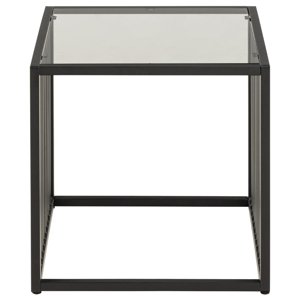 Surf Smoked Glass Side Table With Matt Black Frame