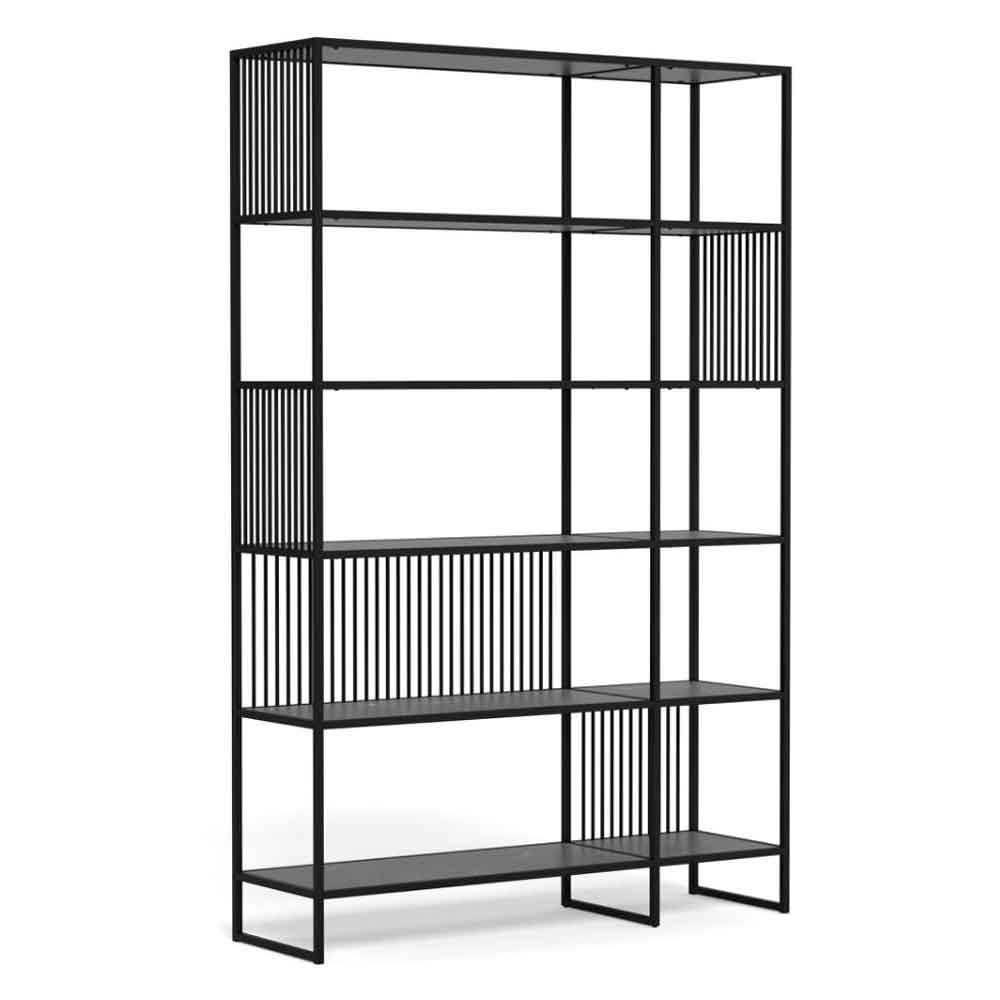 Surf Steel Bookcase With 5 Shelves - Black