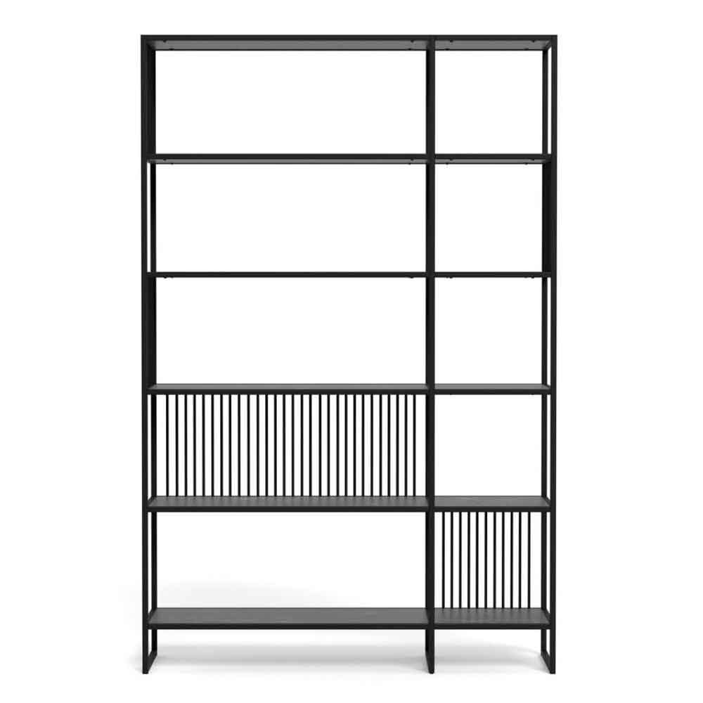 Surf Steel Bookcase With 5 Shelves - Black