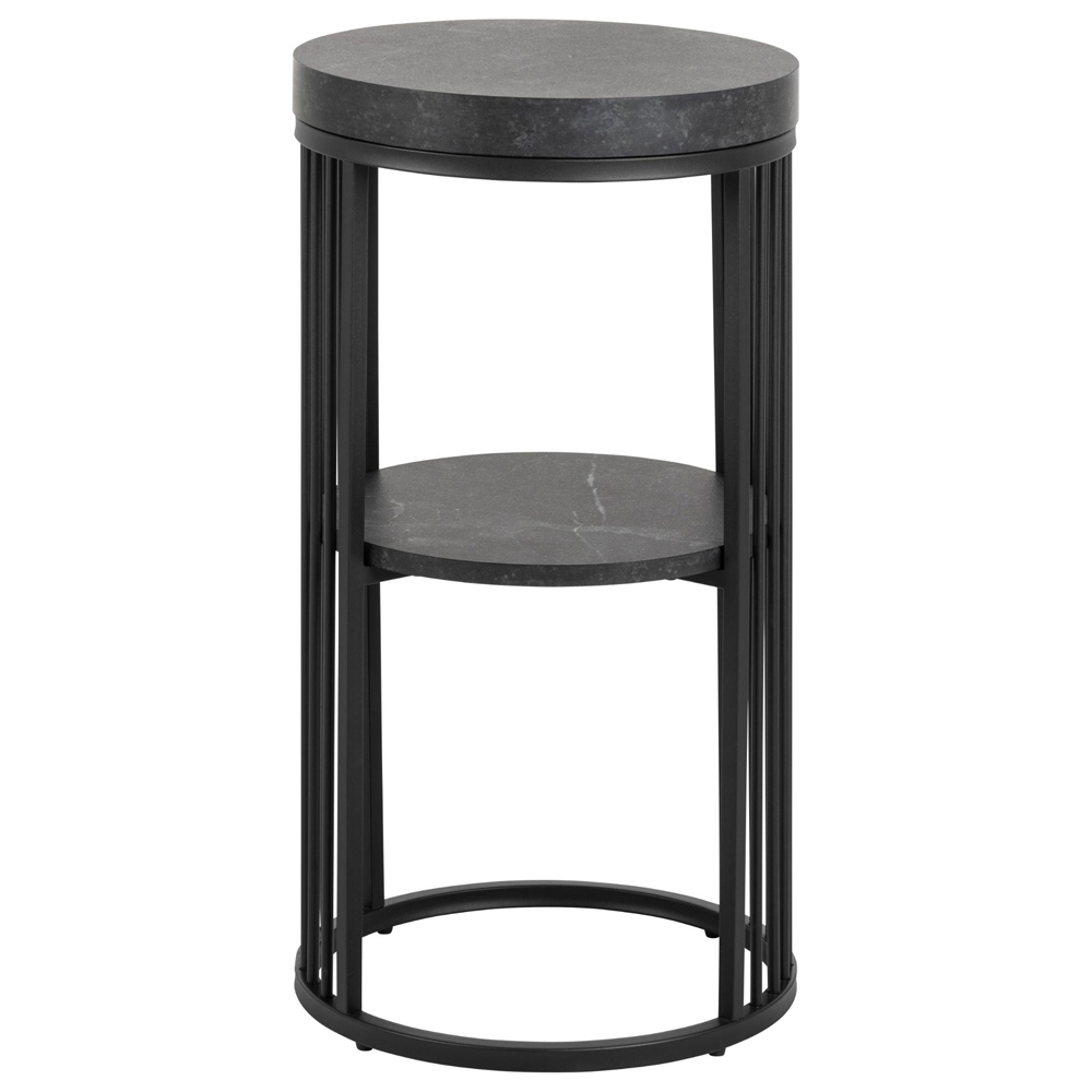 Surf Wooden Bedside Table With Metal Frame In Matt Black Izmir
