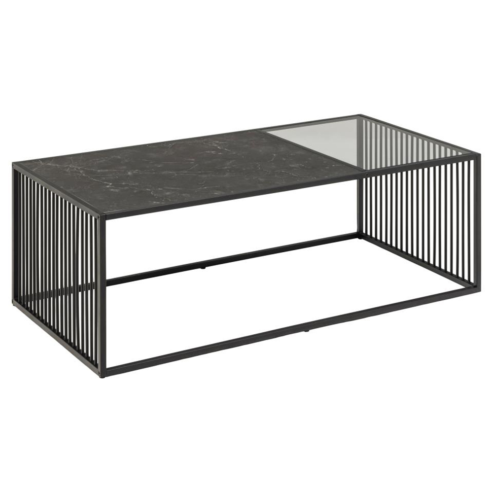 Surf Wooden And Glass Coffee Table In Black Izmir