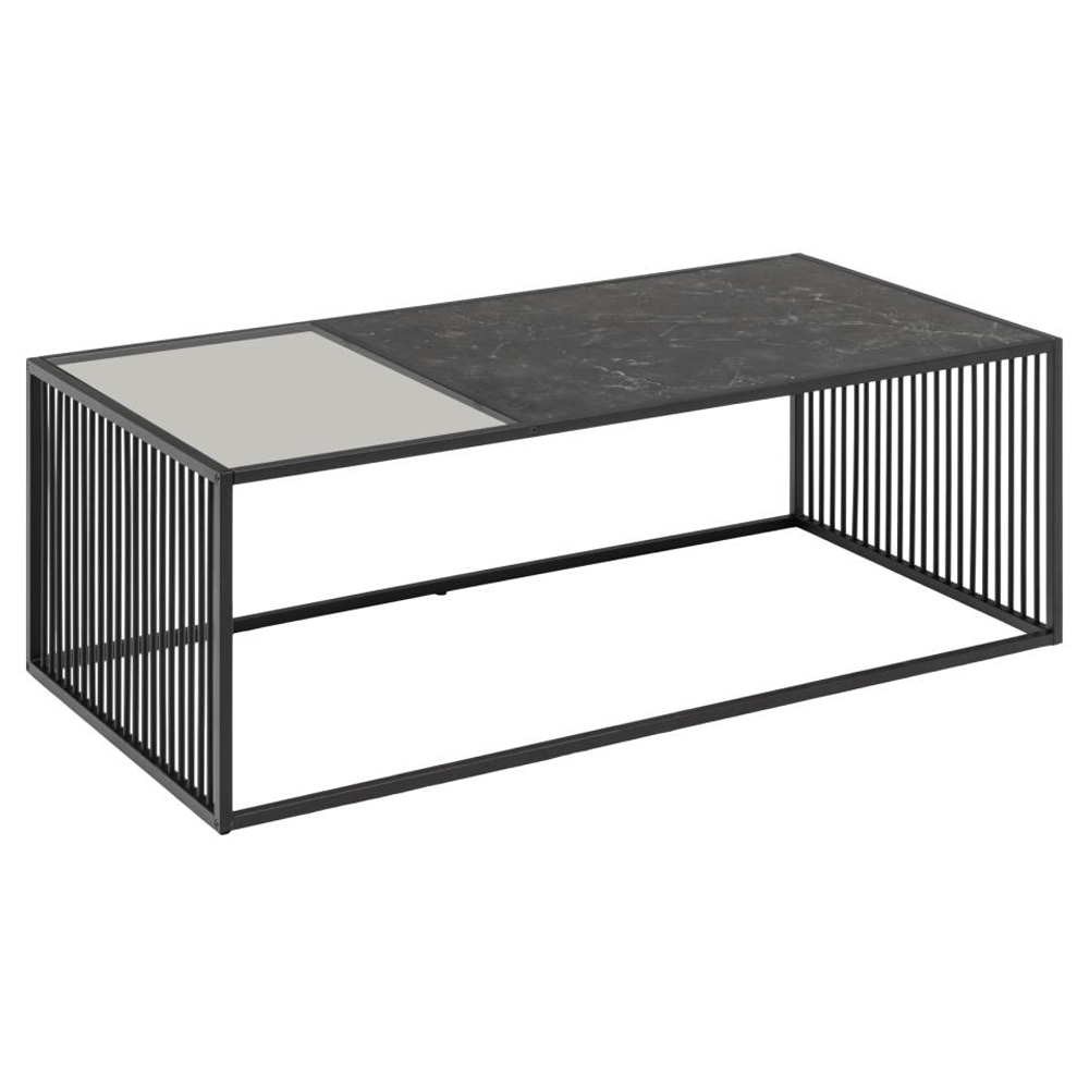 Surf Wooden And Glass Coffee Table In Black Izmir
