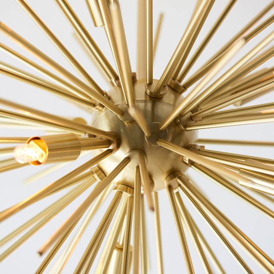 Surrey 6 Lights Semi-Flush Ceiling Light In Satin Brass