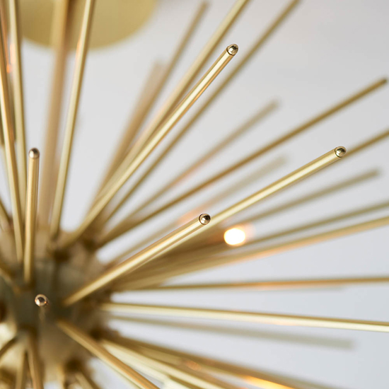 Surrey 6 Lights Semi-Flush Ceiling Light In Satin Brass