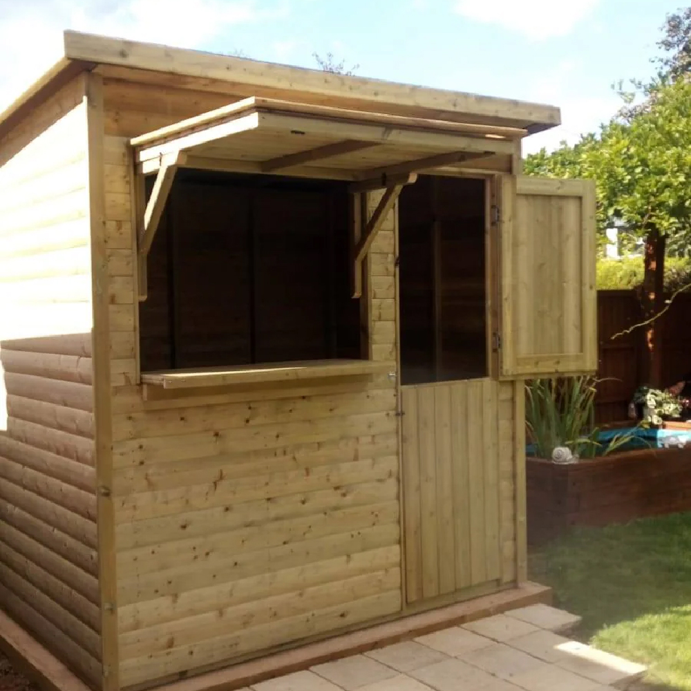 Surrey Wooden Garden Market Shed With 2 Doors In Natural