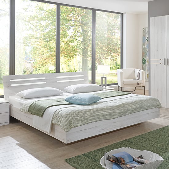 Susan Wooden Small Double Bed In White Oak
