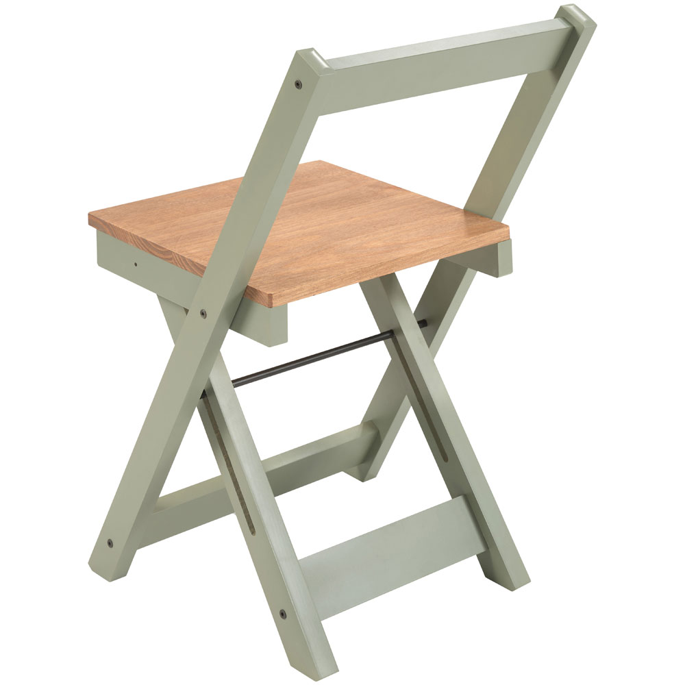 Suva Green and Natural Wooden Folding Dining Chairs in Pair