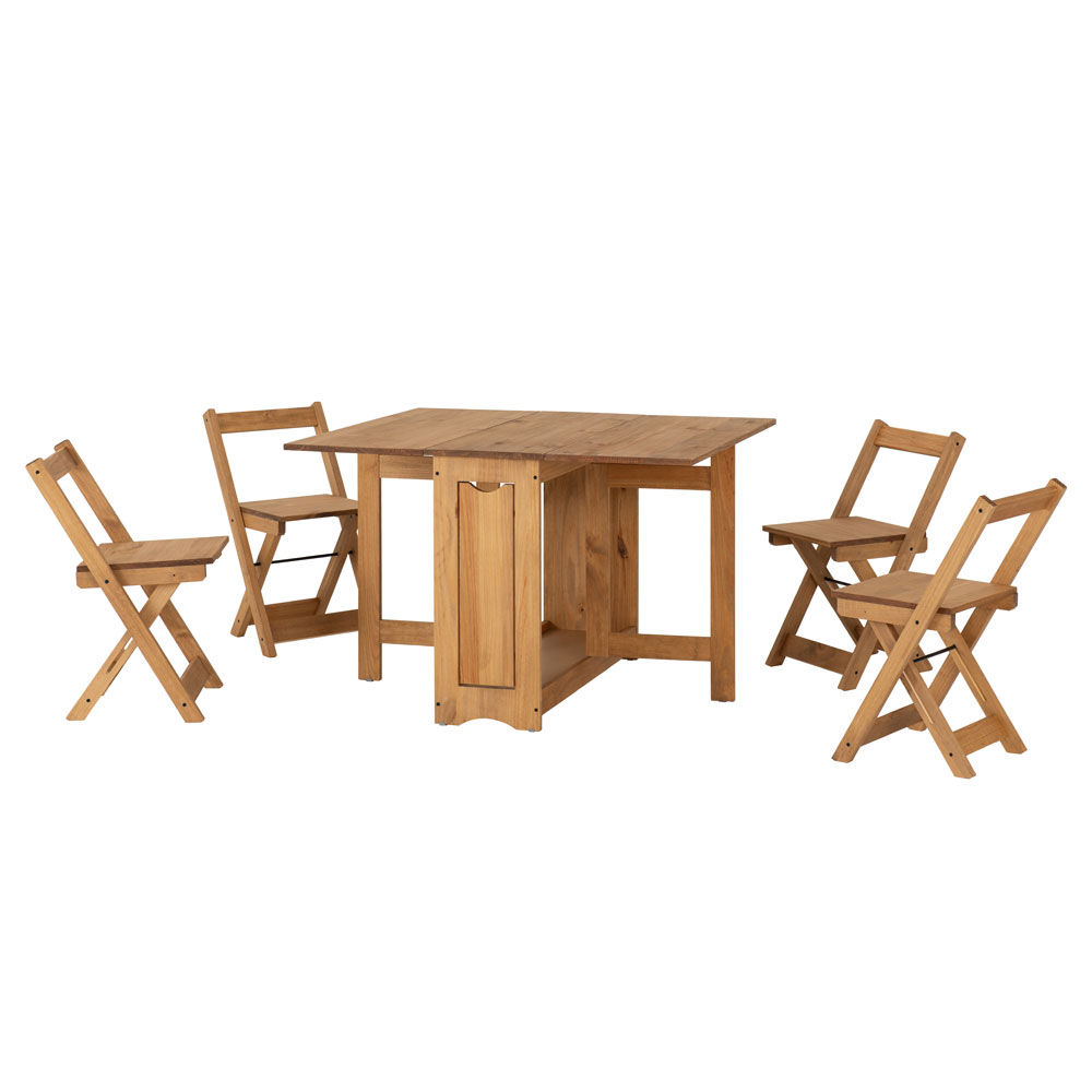 Suva Wooden Butterfly Dining Table with 4 Chairs in Natural