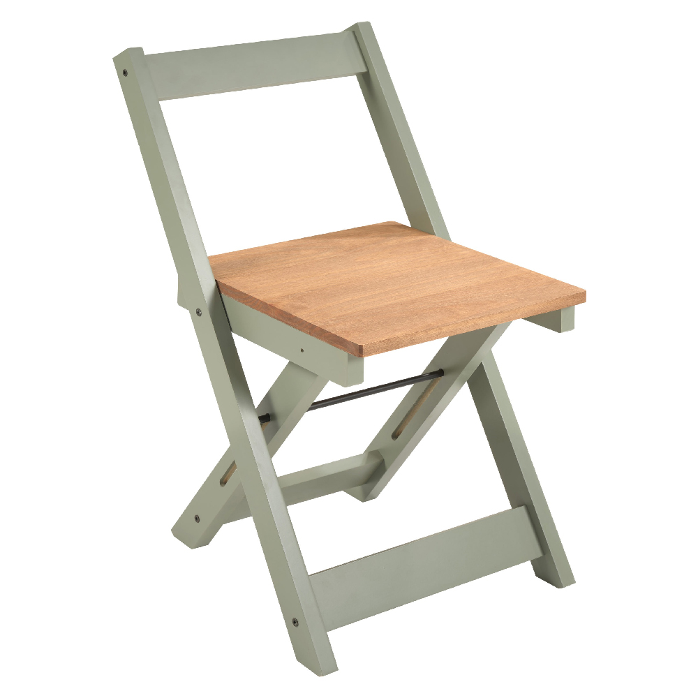 Suva Wooden Folding Dining Table With 4 Chairs In Green Waxed Pine