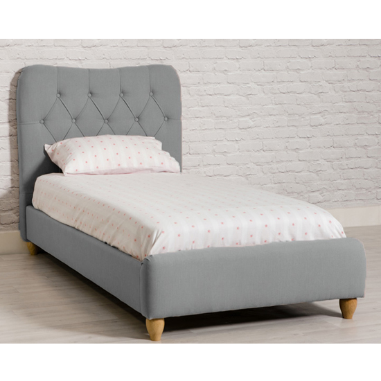 Product photograph of Suzie Fabric Upholstered Single Bed In Grey from Furniture in Fashion