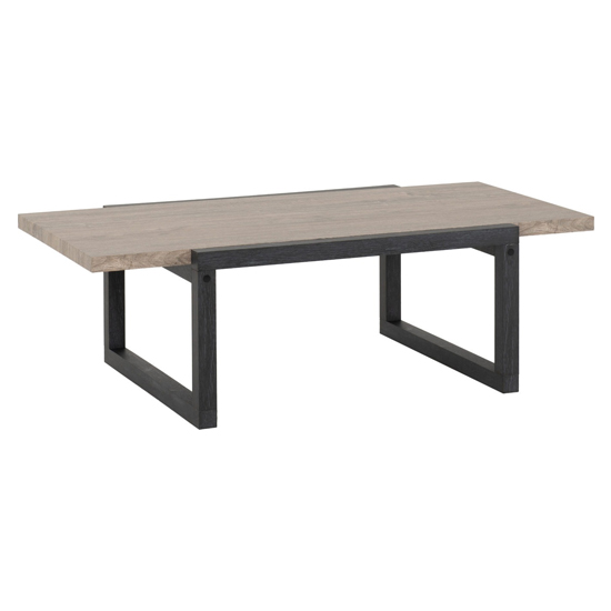 Sveti Wooden Coffee Table In Medium Oak And Black Oak Effect thumbnail