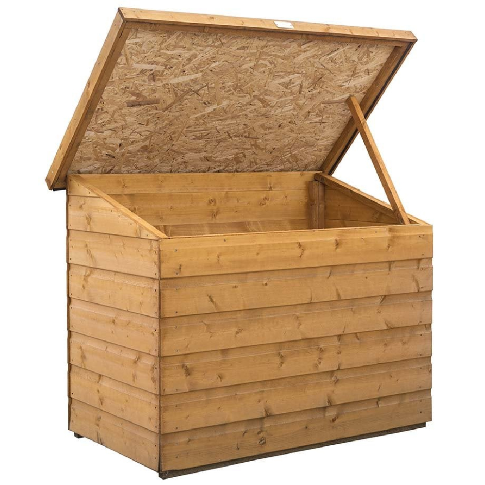 Swanton Wooden Garden Patio Chest In Honey Brown