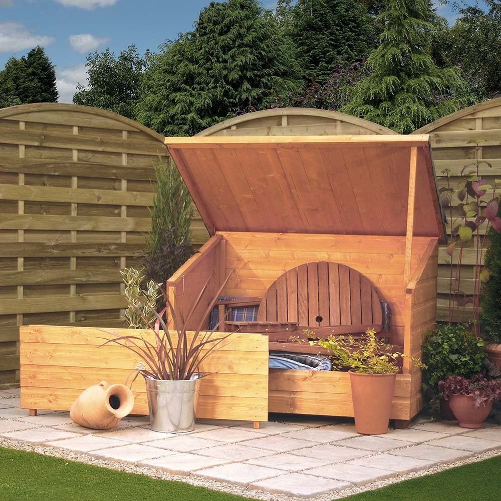 Swanton Wooden Garden Storage Box In Honey Brown