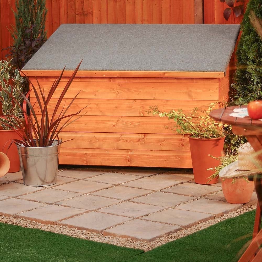 Swanton Wooden Garden Storage Box In Honey Brown