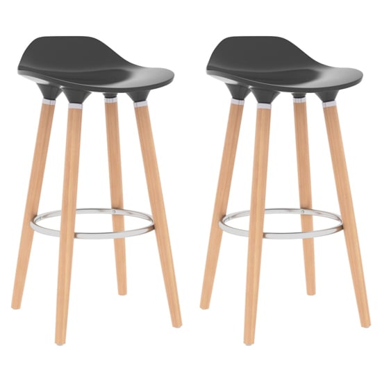 Read more about Swara anthracite abs bar chairs with wooden legs in a pair