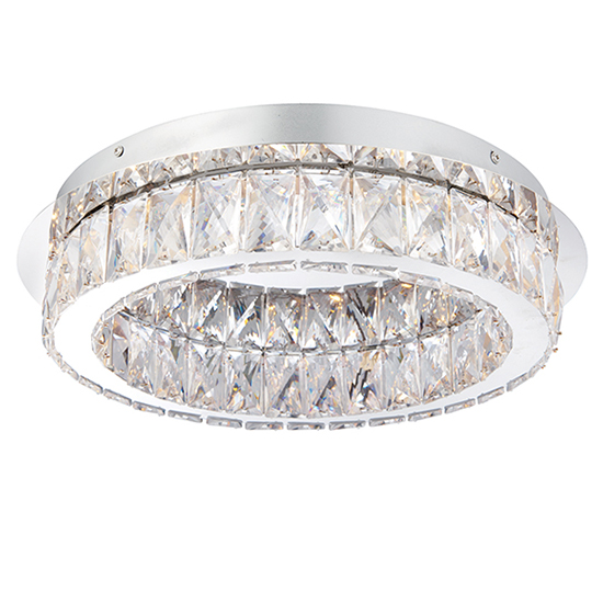 Product photograph of Swayze Led Acrylic Crystals Flush Ceiling Light In Chrome from Furniture in Fashion