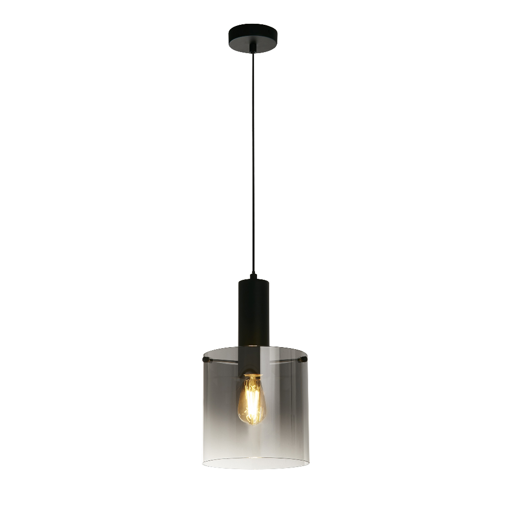 Read more about Sweden smoked ombre glass pendant light matt black